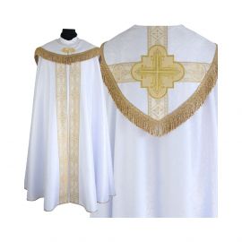 Kapa haftowana semi gotycka - kolory liturgiczne (86) - zdjęcie 2 - Kapa haftowana semi gotycka - biała (86)