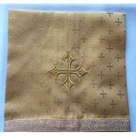Welon na kielich 45x45 cm - krzyżyki złote - Welon na monstrancje, kielich