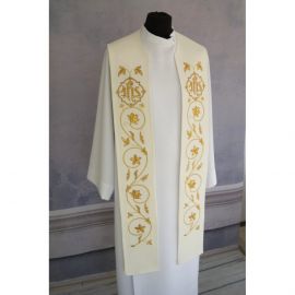 Stuła kapłańska eucharystyczna IHS - 4 kolory do wyboru - zdjęcie 4 - Stuła kapłańska eucharystyczna IHS - 3 kolory