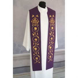 Stuła kapłańska eucharystyczna IHS - 4 kolory do wyboru - zdjęcie 6 - Stuła kapłańska eucharystyczna IHS - 3 kolory