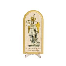 Obraz półokrągły Święty Michał Archanioł (2) - Obrazek religijny płyta HDF
