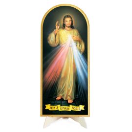 Jezu Ufam Tobie - Obraz półokrągły 41x18 cm - Obrazek religijny płyta HDF