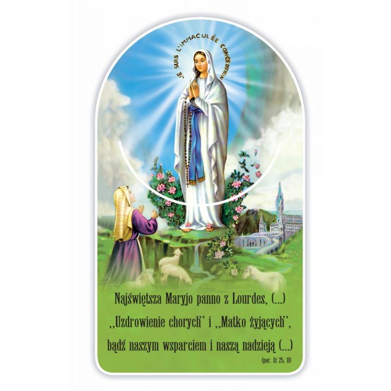 Zakładka papierowa półokrągła - Matka Boża Lourdes - Zakładka papierowa półokrągła - Matka Boża Lourdes