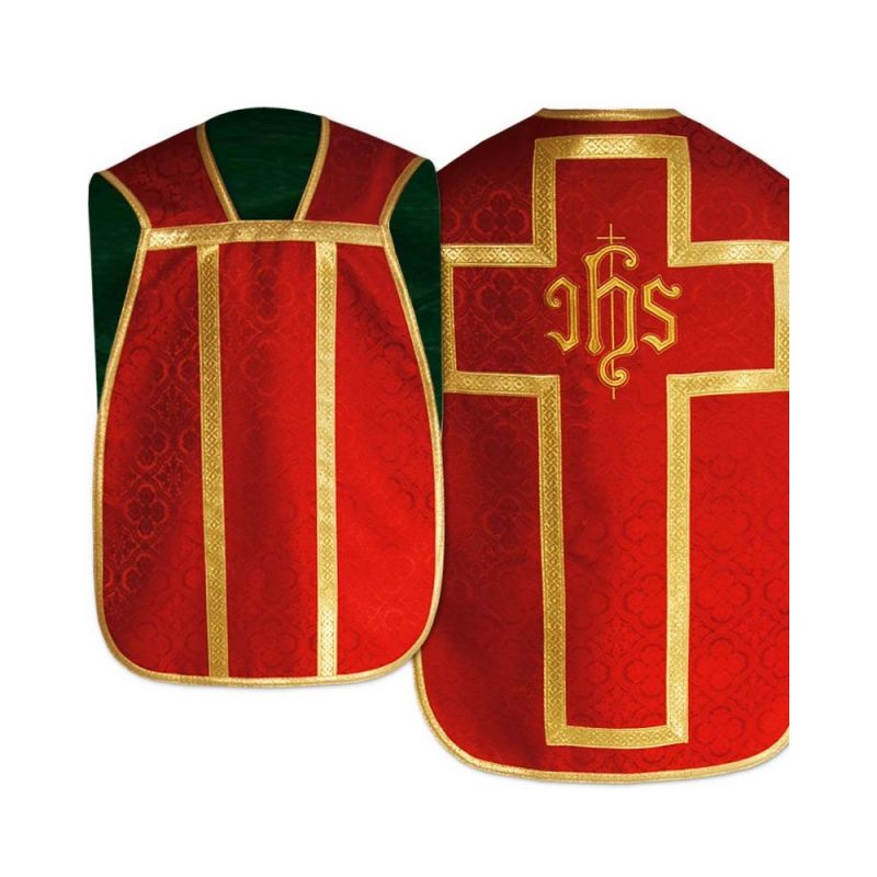 Ornat rzymski IHS - kolory liturgiczne, żakard (29) - Ornat rzymski - kolory liturgiczne, żakard (29)