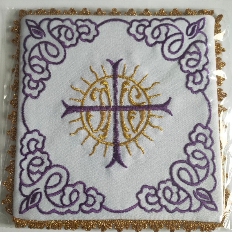 Palka haftowana IHS + ornament fioletowy (22) - Palka haftowana IHS + ornament fioletowy (22)