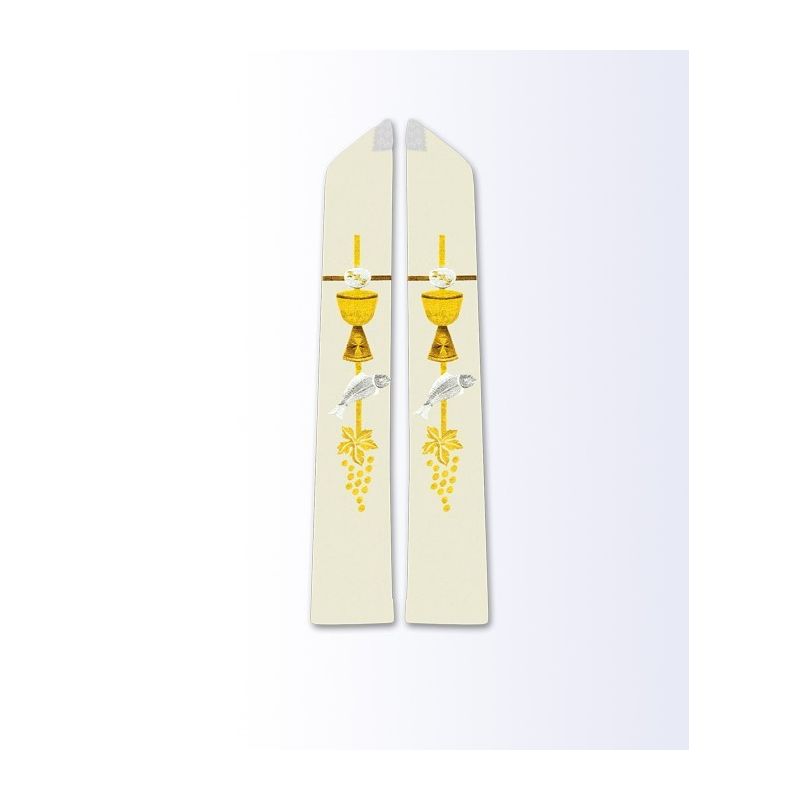 Stuła ecru z motywem eucharystycznym - Stuła ecru z motywem eucharystycznym