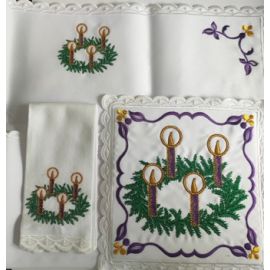 Bielizna kielichowa haftowana, Adwent (4) - zdjęcie 3 - Bielizna kielichowa haftowana, Adwent (4)