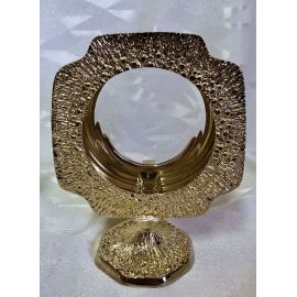 Monstrancja mosiężna, pozłacana - 16 cm (D40) - MONSTRANCJE