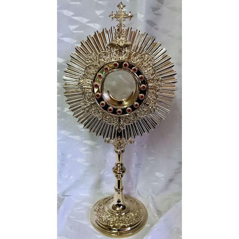 Monstrancja mosiężna, pozłacana - 55 cm (D43) - Monstrancja mosiężna, pozłacana - 55 cm (D43)