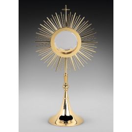 Monstrancja mosiężna, pozłacana, duża hostia - 77 cm (D44) - MONSTRANCJE