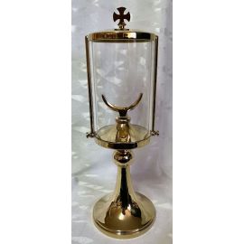 Monstrancja mosiężna, pozłacana - 36 cm (D48) - MONSTRANCJE