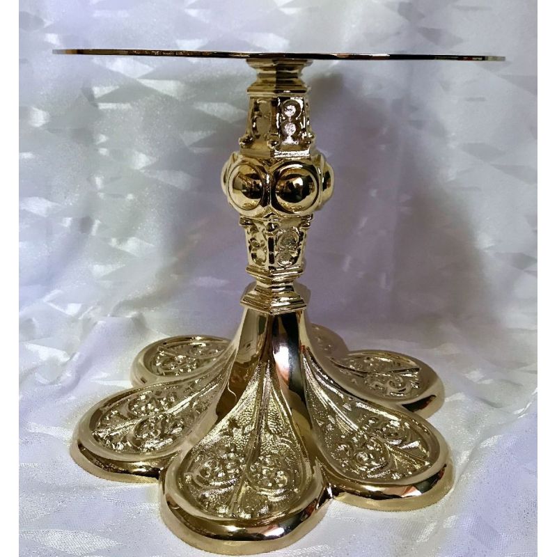 Podstawa, tron pod monstrancję, mosiężny, pozłacany 22 cm (1D) - Podstawa, tron pod monstrancję, mosiężny, pozłacany 22 cm (1D)