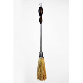 Kropidło z mosiądzu, chromowane, drewniana rączka, 55 cm (12) - KROPIDŁA