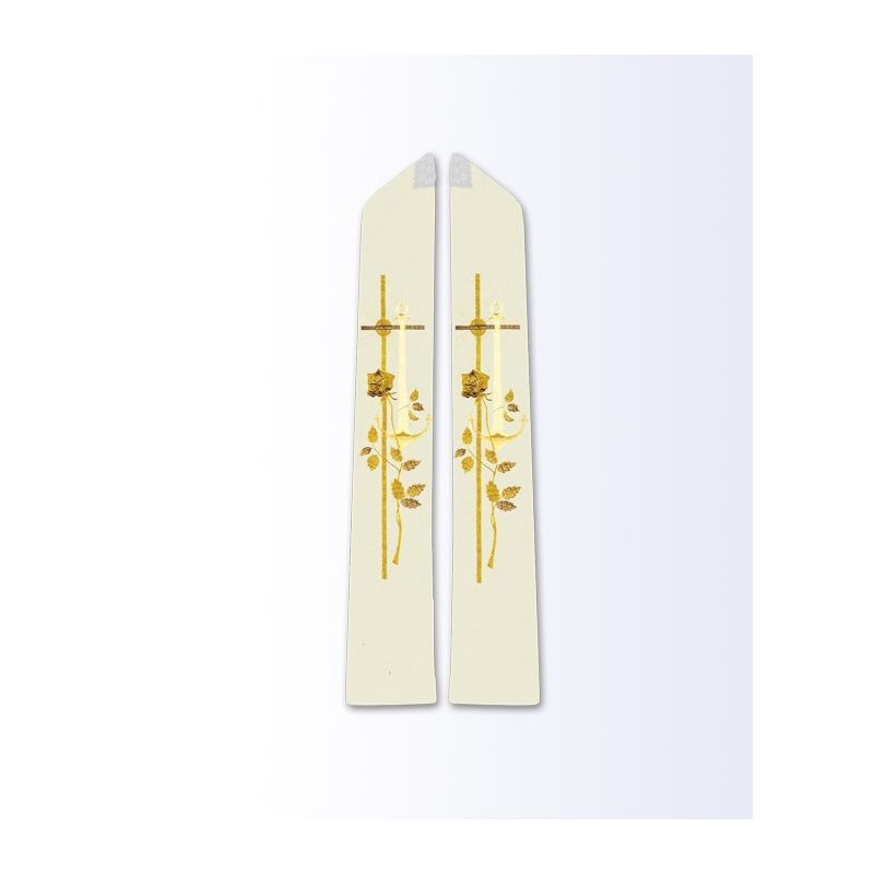 Stuła ecru z motywem eucharystycznym - Stuła ecru z motywem eucharystycznym