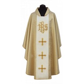 Ornat haftowany IHS + Krzyż - kolory liturgiczne - zdjęcie 4 - Ornat haftowany IHS + Krzyż - kolory liturgiczne