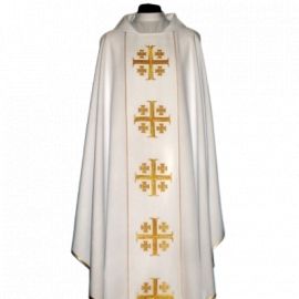 Ornat Krzyże Jerozolimskie z komputerowo haftowanym pasem (9) - zdjęcie 2 - Ornat Krzyże Jerozolimskie z komputerowo haftowanym pasem (9)