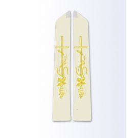 Stuła ecru z motywem eucharystycznym - EUCHARYSTYCZNE