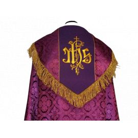 Kapa haftowana - IHS fiolet - rozeta (1) - zdjęcie 2 - Kapa haftowana - IHS  (kolory liturgiczne) - rozeta (1)