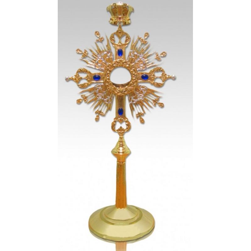 Monstrancja pozłacana, elementy srebrzone - 80 cm (S15) - Monstrancja pozłacana, elementy srebrzone - 80 cm (S15)