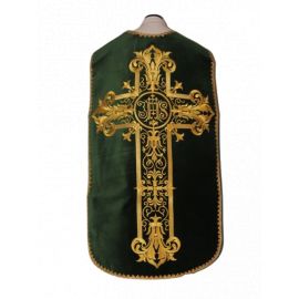 Ornat rzymski zielony aksamit (46) - Ornaty rzymskie