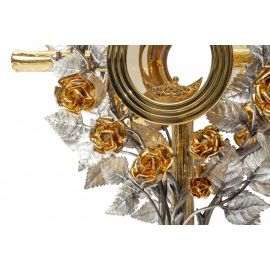Monstrancja złocona w kształcie krzewu róży - 70 cm (S038) - zdjęcie 3 - Monstrancja złocona w kształcie krzewu róży - 70 cm (S038)