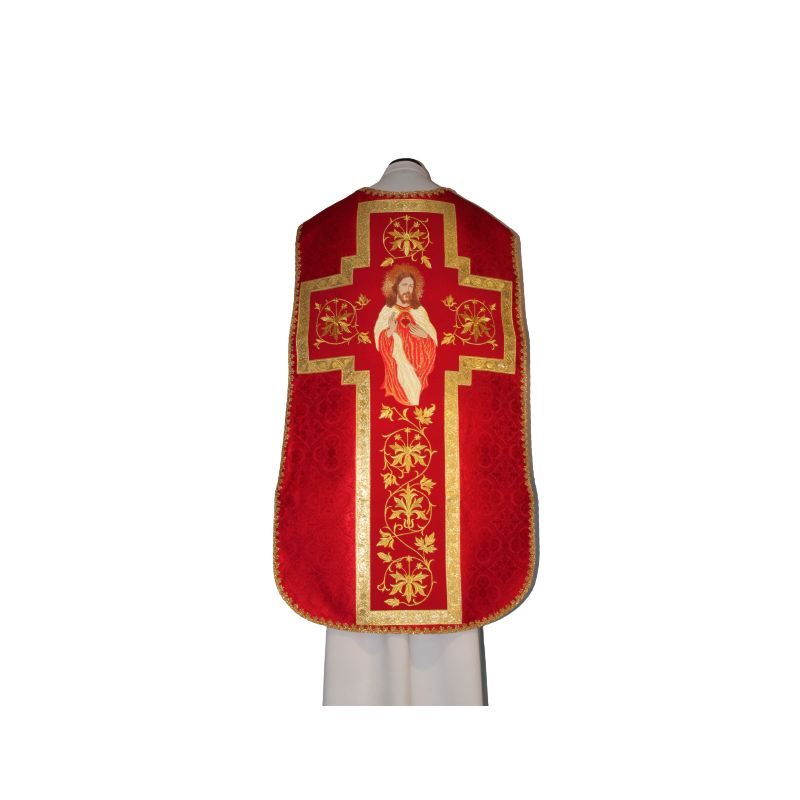 Ornat rzymski czerwony Serce Pana Jezusa (59) - Ornat rzymski czerwony Serce Pana Jezusa (59)