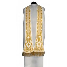 Ornat rzymski biały haftowany motyw eucharystyczny, aksamit (73) - zdjęcie 3 - Ornat rzymski biały haftowany motyw eucharystyczny, aksamit (73)