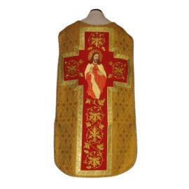 Ornat rzymski czerwony Serce Pana Jezusa (61) - Ornaty z Jezusem