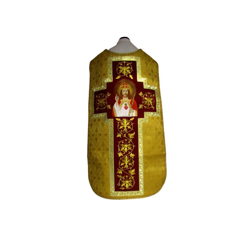 Ornat rzymski haftowany Chrystus Król - Ornat rzymski haftowany Chrystus Król