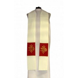 Kapa haftowana kremowo - czerwona - ornament (4) - zdjęcie 3 - Kapa haftowana kremowo - czerwona - ornament (4)