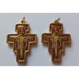 Krzyżyk św. Franciszka emaliowany 4 cm