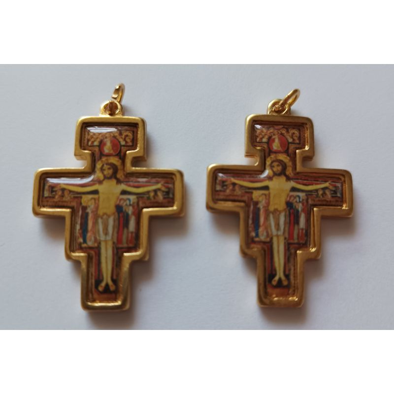 Krzyżyk św. Franciszka emaliowany 4 cm - Krzyżyk św. Franciszka emaliowany 4 cm