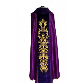 Ornat haftowany, adamaszek - ornament (1) - zdjęcie 2 - Ornat haftowany, adamaszek - ornament (1)