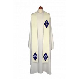 Stuła haftowana Maryjna - aplikacje aksamitne (3) - EUCHARYSTYCZNE