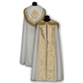 Kapa biała złote pasy - KAPY LITURGICZNE