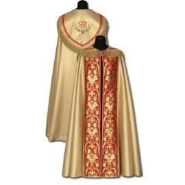 Kapa złota z czerwonymi dodatkami - KAPY LITURGICZNE