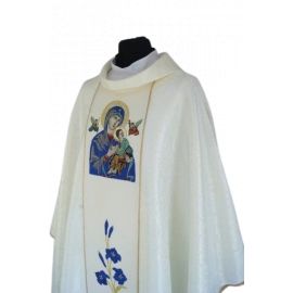 Ornat haftowany MB Nieustającej Pomocy - żakard - zdjęcie 2 - Ornat haftowany MB Nieustającej Pomocy - żakard