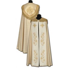 Kapa złota IHS haftowana ręcznie - KAPY LITURGICZNE