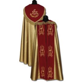 Kapa złota haftowana ręcznie na aksamicie - KAPY LITURGICZNE