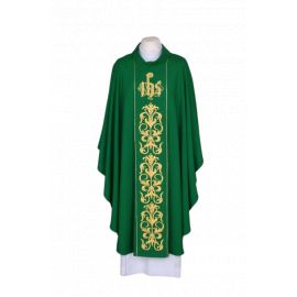 Ornat zielony haftowany - IHS (26)