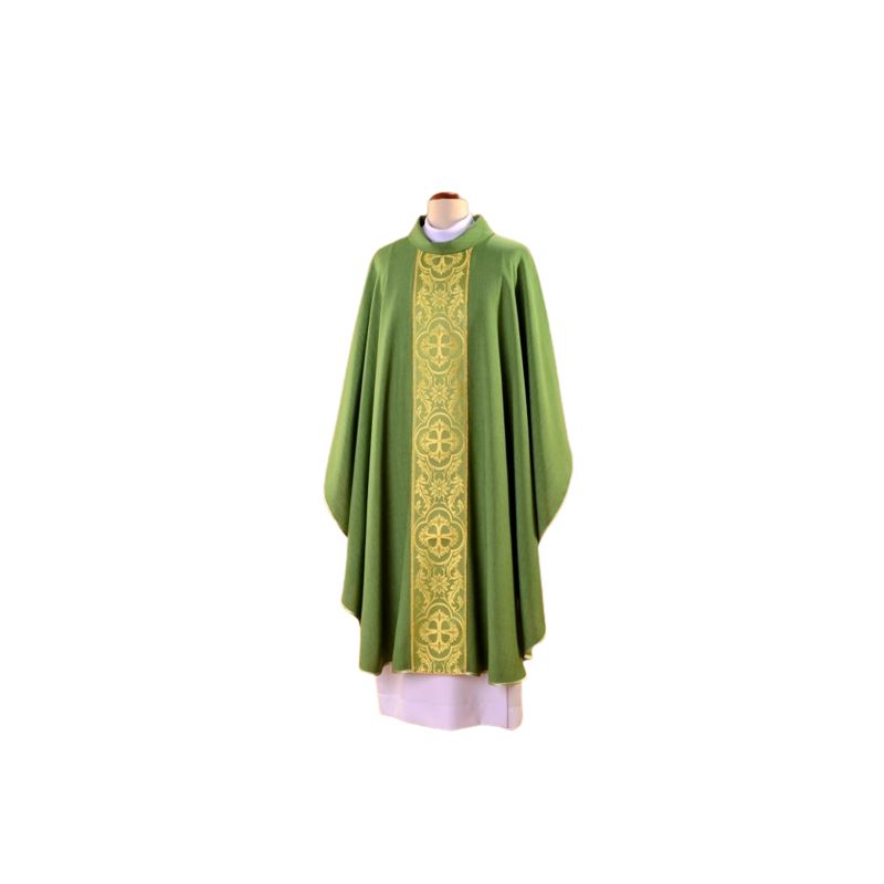 Ornat zielony haftowany - tkany pas (25) - Ornat zielony haftowany - tkany pas (25)