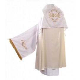 Welon liturgiczny na ramiona ecru/ złoty (45)