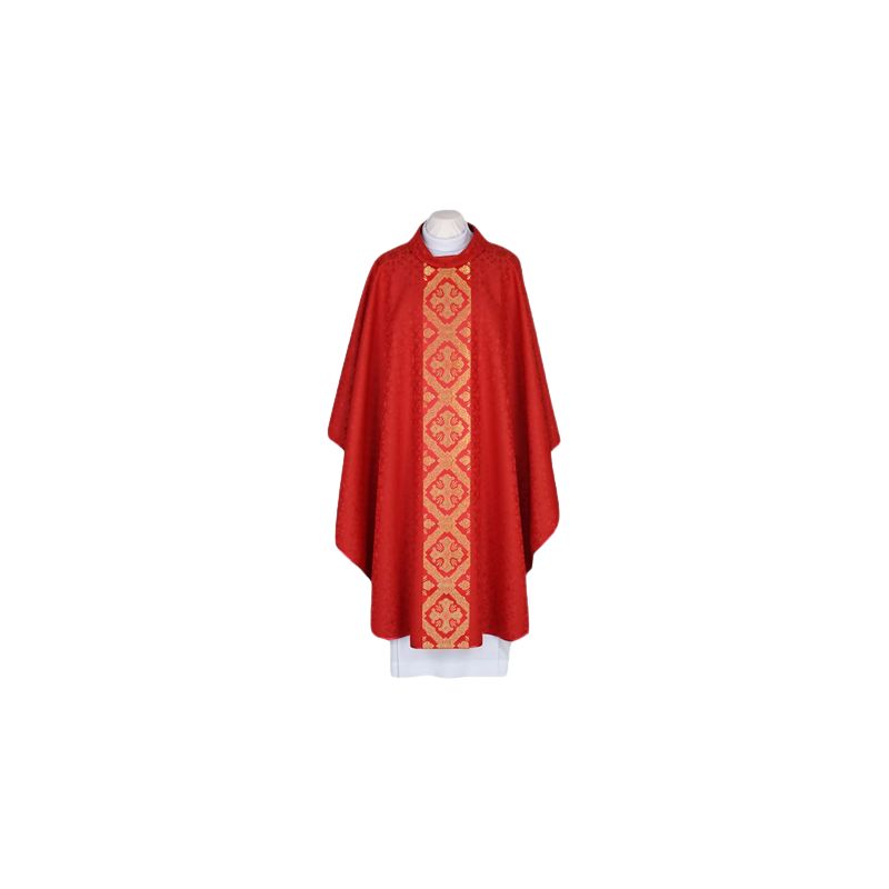 Ornat haftowany czerwony - tkany, elegancki pas (53) - Ornat haftowany czerwony - tkany, elegancki pas (53)
