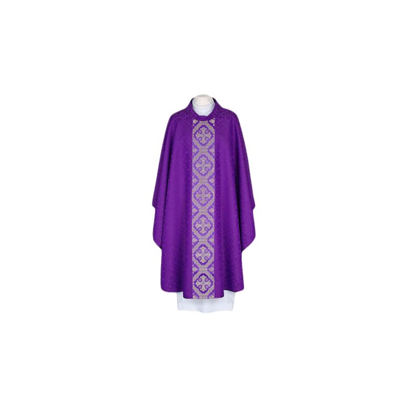 Ornat haftowany fioletowy - tkany, elegancki pas (55) - Ornat haftowany fioletowy - tkany, elegancki pas (55)