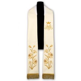 Stuła kapłańska Maryjna - haftowana (203) - EUCHARYSTYCZNE