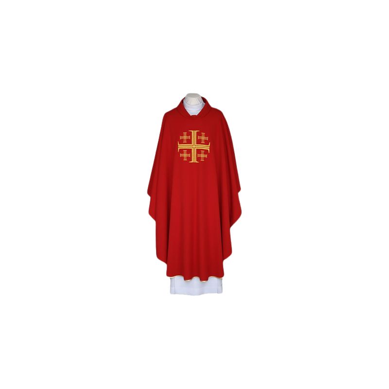 Ornat haftowany czerwony - Krzyż Jerozolimski (86) - Ornat haftowany czerwony - Krzyż Jerozolimski (86)