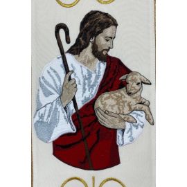 Ornat haftowany Chrystus Dobry Pasterz - zdjęcie 2 - Ornat haftowany Chrystus Dobry Pasterz