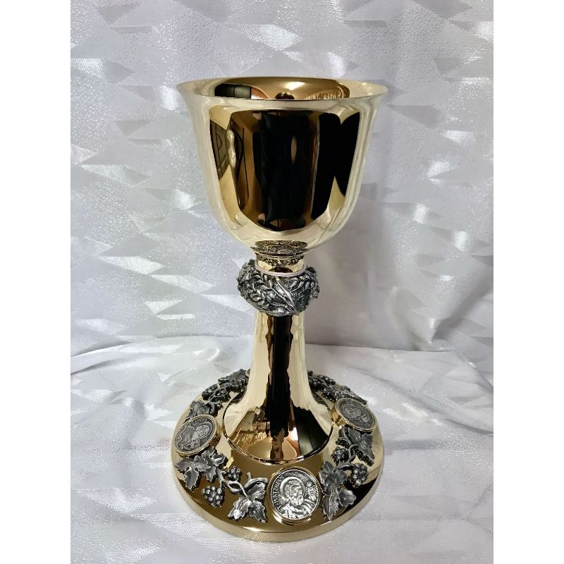 Kielich mszalny, medaliony 4 ewangelistów - 23 cm (4D) - Kielich mszalny, medaliony 4 ewangelistów - 23 cm (4D)