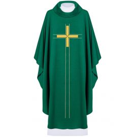 Ornat haftowany z krzyżem - zielony (H73)