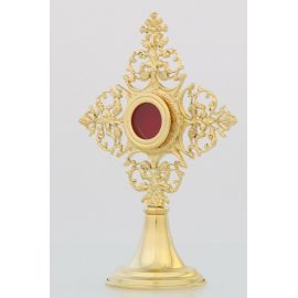 Relikwiarz mosiężny, złocony mini  16 cm - (12S)